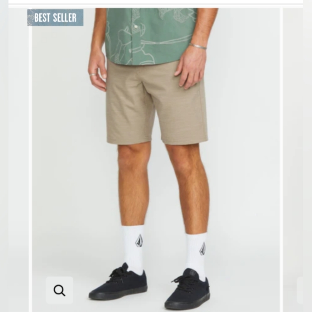 Volcom Tan Hybrid Shorts, Size 32 Relaxed Fit Versatile